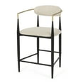 thumbnail image 4 of Noble House Modern Counter Stool Set of 2,Curved Open Backrest,Upholstered,Beige, 4 of 11