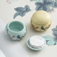 thumbnail image 2 of 1Pack  Mini Ceramic Tea Canister – Handpainted Bird & Peach Blossom Design, 2.16″ Diameter, Airtight Lid for Tea, Spices or Small Trinkets ﻿, 2 of 10