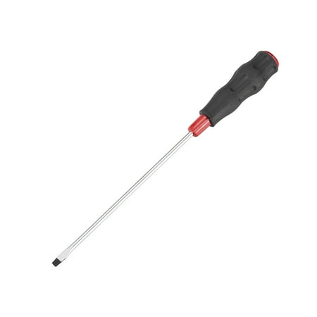 

3.8mm Slotted Magnetic Screwdriver 6 Round Shaft Non Slip Balck+Red Handle