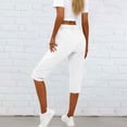 thumbnail image 6 of Besolor Womens Capri Pants Zipper Button High Waisted Straight Leg Casual Workout Athletic Capris with Pockets, 6 of 7
