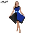 thumbnail image 2 of Vestido de túnica lírica de Ballet para adoración litúrgica con dobladillo asimétrico para mujer, vestido sin mangas para gimnasia, vestido superpuesto de alabanza, 2 of 5