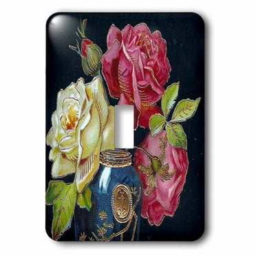 3dRose Vintage Roses in Vase - Single Toggle Switch (lsp_6425_1)