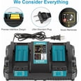 thumbnail image 4 of DC18RD 18V Dual Charger For Ma*kita BL1830 BL1415 BL1430 BL1840 BL1850 BL1860 14.4V-18V Li-ion Battery Replacement 3A Charger, 4 of 7