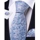 thumbnail image 4 of Juego de corbatas Barry.Wang de seda con flores, 150 cm, color azul cielo, 4 of 7