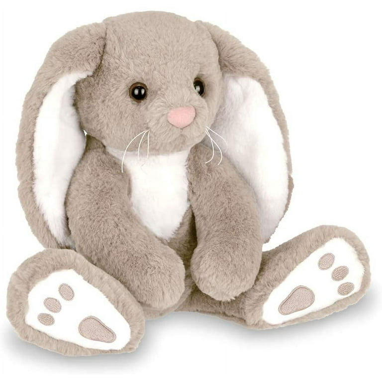 Bearington Collection Boomer Taupe And White Plush Stuffed Animal Bunny  Rabbit, Adorable, Soft And Cuddly, Great Gift For Kids Of All Ages,  Birthdays
