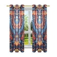 thumbnail image 7 of Yayeee Window Curtains Set of 2 for Living Room Light Filtering 63"x42", Blue Abstract Eagle, 7 of 7