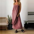 thumbnail image 3 of JBXKXYW Sundresses for Women 2024 Women's Spring and Summer Casual Cotton and Linen Suspenders Dress Drsses Sundress Plus Size Dress (Red,XXL), 3 of 4