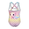thumbnail image 4 of CUZIBR Girls One Piece Swimsuit Stylish Easter Bunny Pattern Round Neck Sleeveless Backless Tank Gymnastics Sport Swimming Bodysuit Fashionable Bathing Suit Beachwear,Sky Blue,5-6 Years, 4 of 4