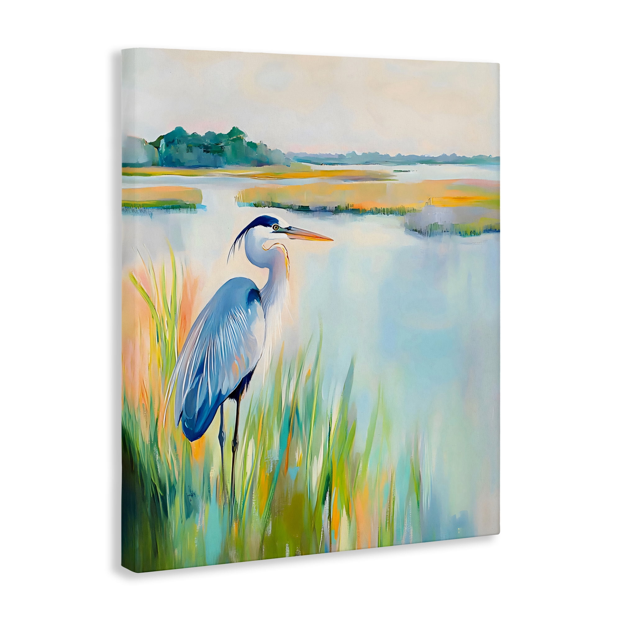 Stupell Industries Heron Perched in the Grass Canvas Wall Art, design by Creative Studio