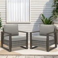 thumbnail image 3 of POCASSY Patio Chair Set of 2, Outdoor Porch Chairs with All Weather Wicker and Thick Cushions for Porch, Garden and Balcony, Gray, 3 of 6