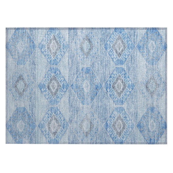 Dalyn Rugs Machine Washable Indoor/Outdoor Chantille Blue 1'8" x 2'6" Rug