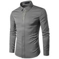 thumbnail image 1 of Chemise à Manches Longues pour Hommes Homme Décontractée Imprimée Col Montant Chemise de Base à Manches Longues Blouse Chemises à Manches Longues pour Hommes, 1 of 3