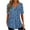 Blue, variant on Lolmot Short Sleeve Shirts for Women Trendy Summer Plus Size Fashion Button V-Neck Blouse Loose Flower Printed Flowy T-Shirt Tunic Tops