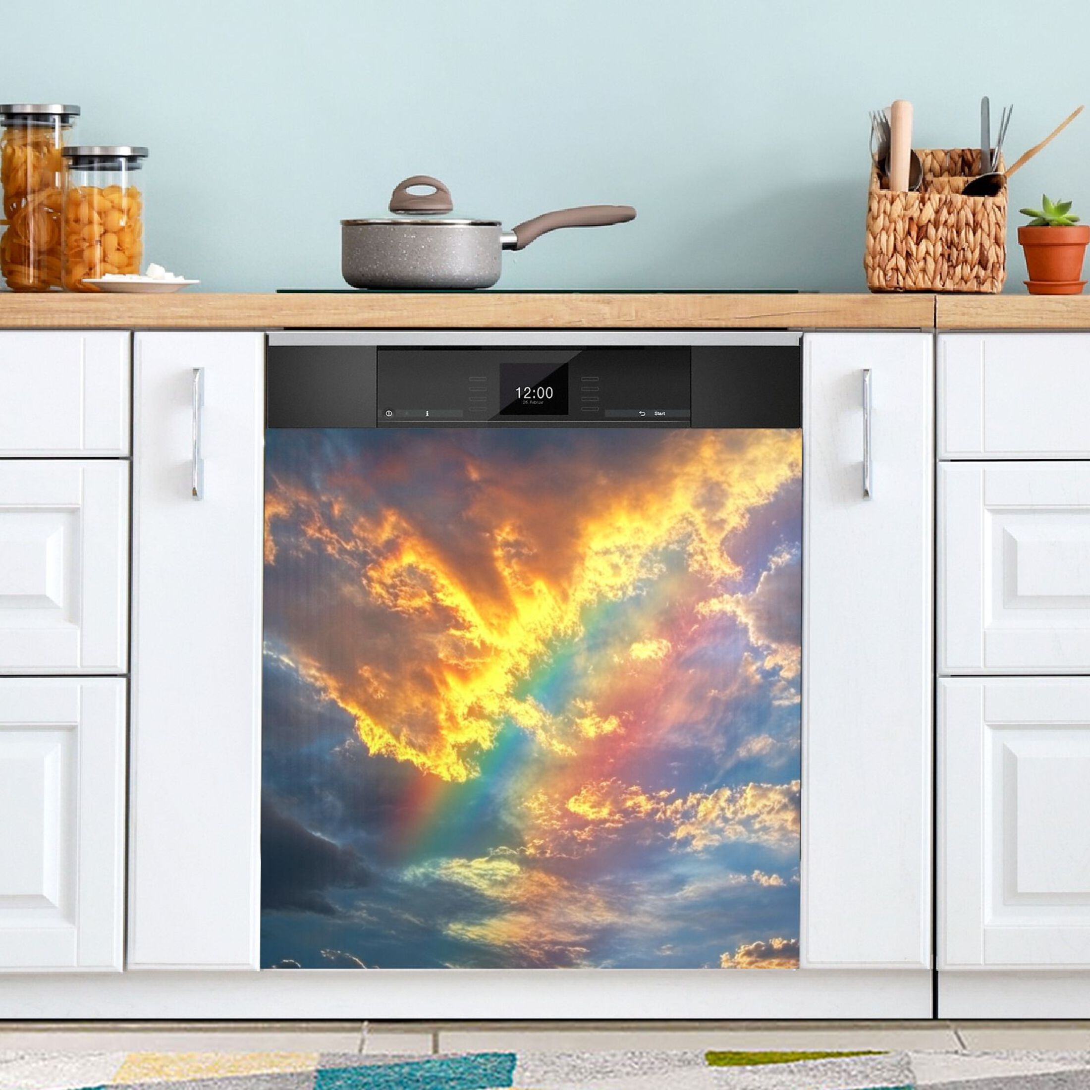 Dishwasher Magnetic Sticker 23x26 Inch Refrigerator Magnetic Sticker Washing Machine Magnetic Sticker Kitchen Panel Magnetic Sticker Home Decor Super Cool Sky