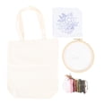 thumbnail image 2 of Kit Canvas Bag Embroidery Kit with Pattern Embroidery Hoops Color Threads Arts DIY Crafts Kits for Beginners, 2 of 7