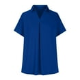 thumbnail image 6 of Tittly Womens Shirts Short Sleeve Shirts Womens Summer Daily Casual V Neck Shirts Short Sleeve Tops Collared Blouses Loose Fit Shirt Tshirts Shirts Spring Tops for Women Blue S, 6 of 8