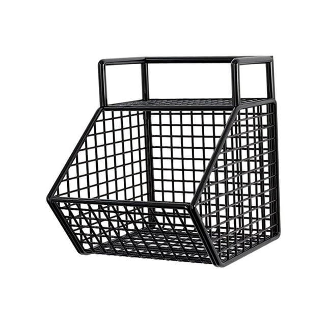 simhoa Adhesive Small Metal Basket Wall Mount Fruit Basket for Craft Room Garage RV 1 Grid