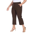 thumbnail image 5 of HDE Plus Size Pull On Capris for Women Dark Brown - 1X, 5 of 6