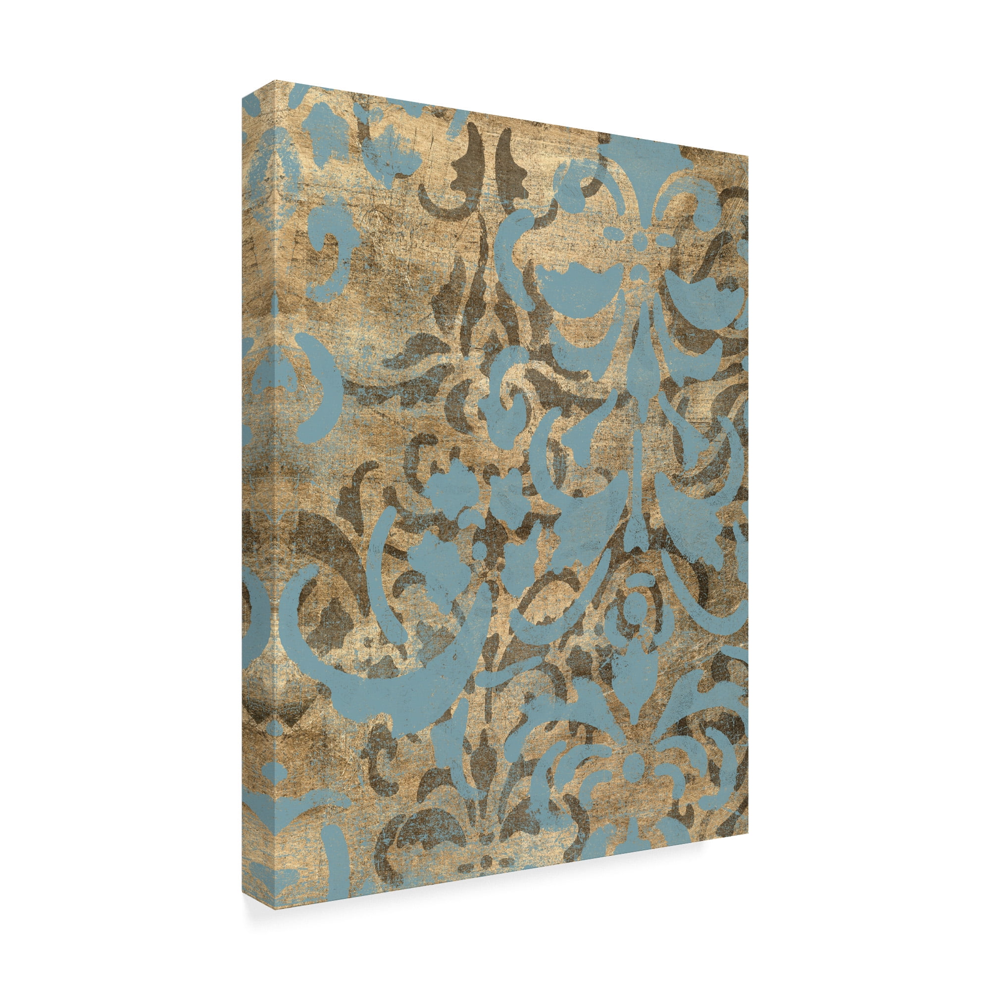 Trademark Fine Art 'Damask Over Gold I' Canvas Art by Jennifer Goldberger