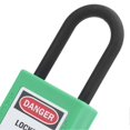 thumbnail image 2 of Lot de 10 cadenas de sécurité 38 mm/1,5 po, isolation technique, anti-poussière, pour usines, chantiers, hôpitaux, produits chimiques (vert), 2 of 4