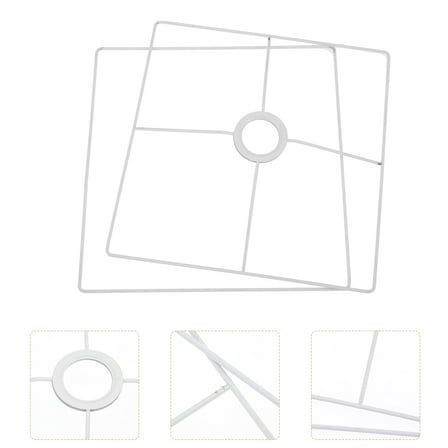 ULTNICE Square Shade Holder Framed Lampshade Frame Square Lamp Shade Rings Square Lamp Shade Frame Iron White 30X30CM