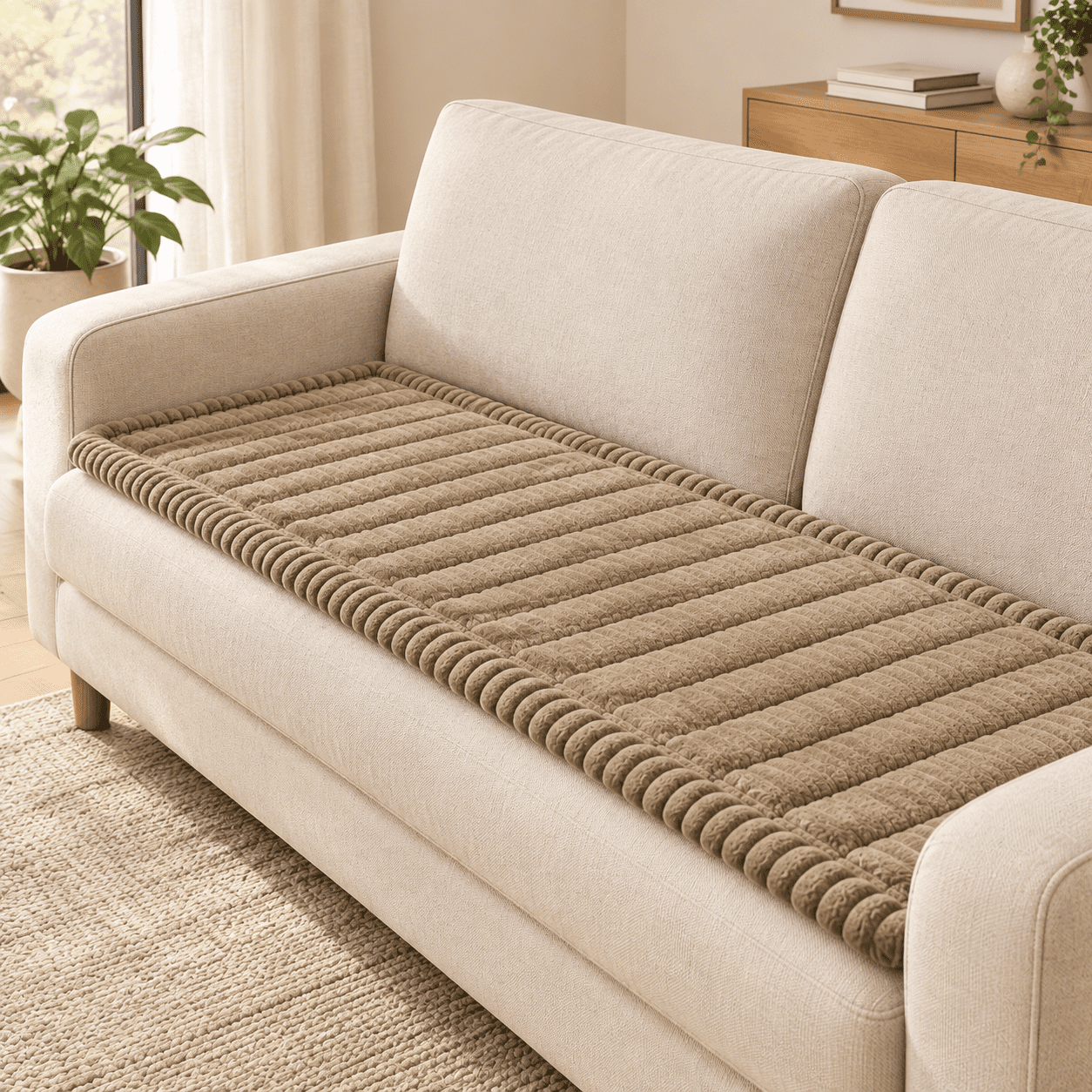 Camel 27.6 x 88 Non Slip Washable Pet Couch Cover Sofa Protector