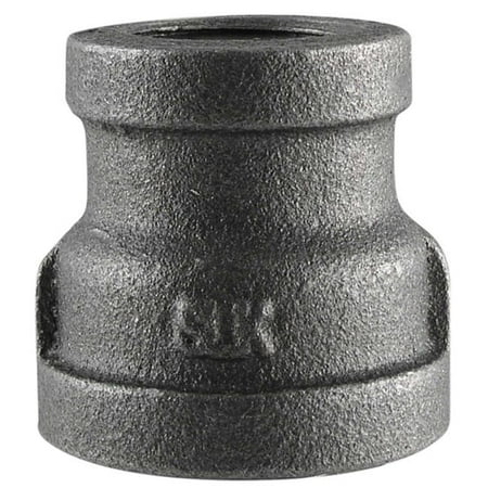 0.25' Black Pipe - 0.37 x 0.25 in. Black Reducing Coupling
