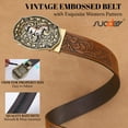 thumbnail image 6 of SUOSDEY Mens Ratchet Western Belts for Women,Cowboy Cowgirl Engraved Embossed Belts for Jeans Christmas with Gift Box, 6 of 7