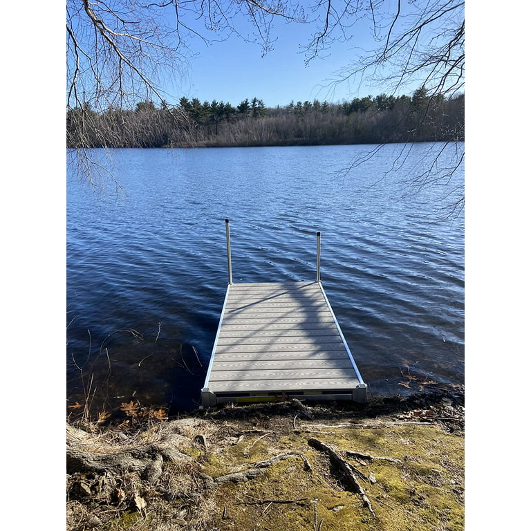 MOTOALLIANCE 8 ft x 4 ft Aluminum Dock Frame Kit. Heavy Duty & Maintenance  Free. Lightweight Frame with Galvanized Steel Pipes. Great for Most Lakes