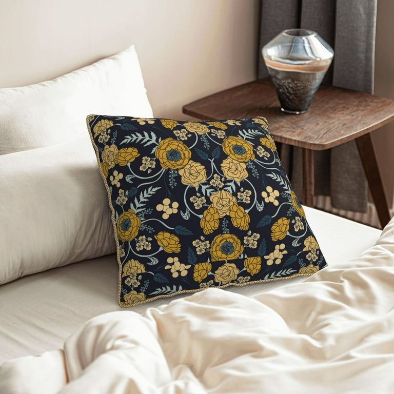 Mustard and navy throw pillows hotsell
