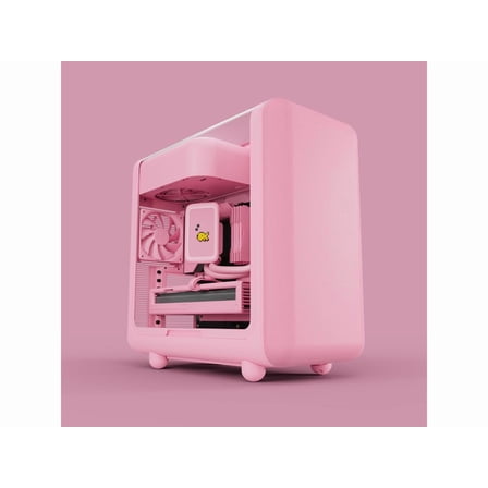 HYTE X50 PC Gaming Case CS-HYTE-X50G-SM Modern Performance ATX Mid-Tower PC Gaming Case - Strawberry Milk (Pink)