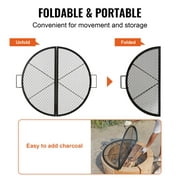 VEVOR X-Marks 30in & 36in Fire Pit Grill Grate Round Heavy Duty Steel Campfire BBQ Grid Handle & Support Wire Black - Metal