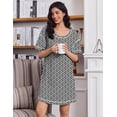thumbnail image 3 of Ekouaer Cotton Nightgowns for Women Oversized Sleepshirt Tshirt Night Gown Short Sleeve Night Shirt Casual Soft Sleepwear, 3 of 6