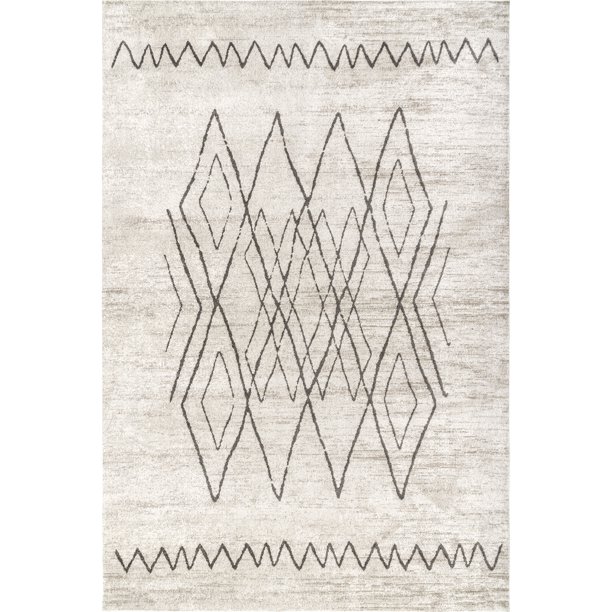 nuLOOM Miriam Machine Washable Geometric Diamond Area Rug, 5' x 8