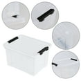 thumbnail image 3 of Leendines 34 Quart 4 Pack Clear Latching Storage Box, Plastic Storage Bins with Wheels, 3 of 4