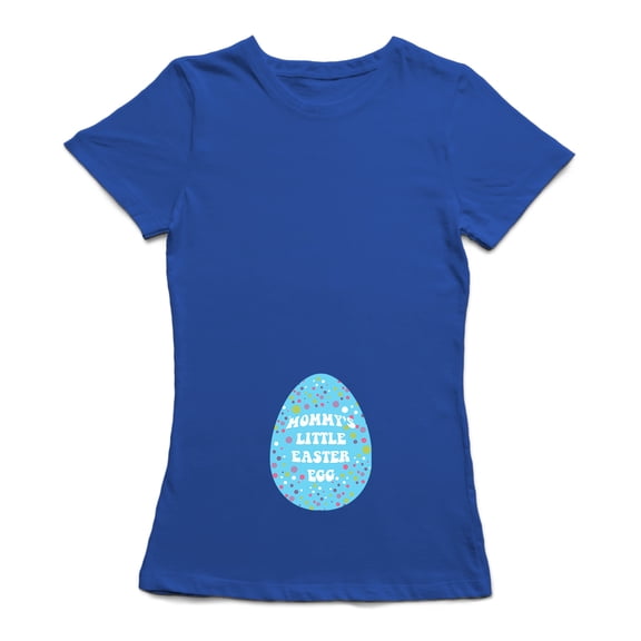 Mommy's Little Easter Egg Graphic Women Royal Blue T-Shirt, Female x-Large