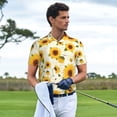 thumbnail image 3 of Fotbe European-style Pattern Sunflower A Camiseta Polo de Golf para Hombre con Estampado – Camisa Deportiva Transpirable con Cuello Abotonado-4X-Large, 3 of 6