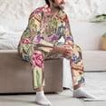 thumbnail image 5 of Mens Pajamas Set, Stamp Pattern color Button Down Long Sleeve Loungewear Sleepwear Pjs sets for Men, 5 of 5