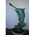 thumbnail image 2 of Nifao Marlin Fish Catching A Small Fish in Action Bronze Statue – Garden Outdoor Decor Sculpture, 28"L x 16"W x 50"H, 2 of 10