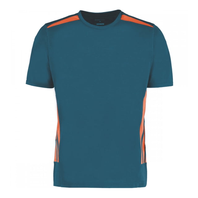Gamegear - Camiseta de manga corta training transpirable Cooltex para hombre (Azul eléctrico/naranja fluorescente)