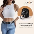 thumbnail image 2 of SUOSDEY Women Hollow Genuine Leather Belts with Pin Buckle,Fashion Casual Waist Belt for Jeans Dress Pants, 2 of 5