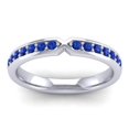 thumbnail image 3 of Lovely Round Cut 0.20 Carat Blue Sapphire Gemstone Wedding Eternity Band for Women Solid 18K White Gold Size 10 by Diamond-Capitals, 3 of 8