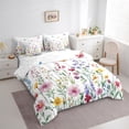 thumbnail image 3 of Feelyou Kawaii Spring Flower Bedding Comforter Set 7pcs, Cute Floral Leaf Plant King Bedding Sets, Cartoon Butterfly Animal Reversible Bed Sheets, Microfiber Bedroom Decor, 3 of 8