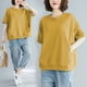 thumbnail image 2 of Camisetas de mujer de color sólido, verano 2023, camisetas de manga corta, camisetas holgadas informales de gran tamaño con cuello redondo para mujer, 2 of 4