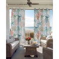 thumbnail image 6 of Teal Red Jellyfish Coastal Blackout Curtains for Bedroom Living Room Darkening Curtains 63 Inches Long Summer Beach Coral Starfish Nautical Window Curtain 2 Panels Set Window Treatment Drapes 52"x63", 6 of 9