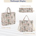 thumbnail image 6 of FORMRS Womens Corduroy Tote Bag Crossbody Shoulder Purse Handbag with Detachable Strap, Brown Goose Pattern, 6 of 7