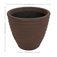 thumbnail image 5 of Sunnydaze Ribbed 16" x 16" x 14.25" Round Rust Polyresin Outdoor Planter Pot 2-Count, 5 of 9