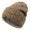 Khaki, variant on Womens Satin Feel Knit Hat Winter Warm Turned Brim Soft Ribbed Hats For Women Grey