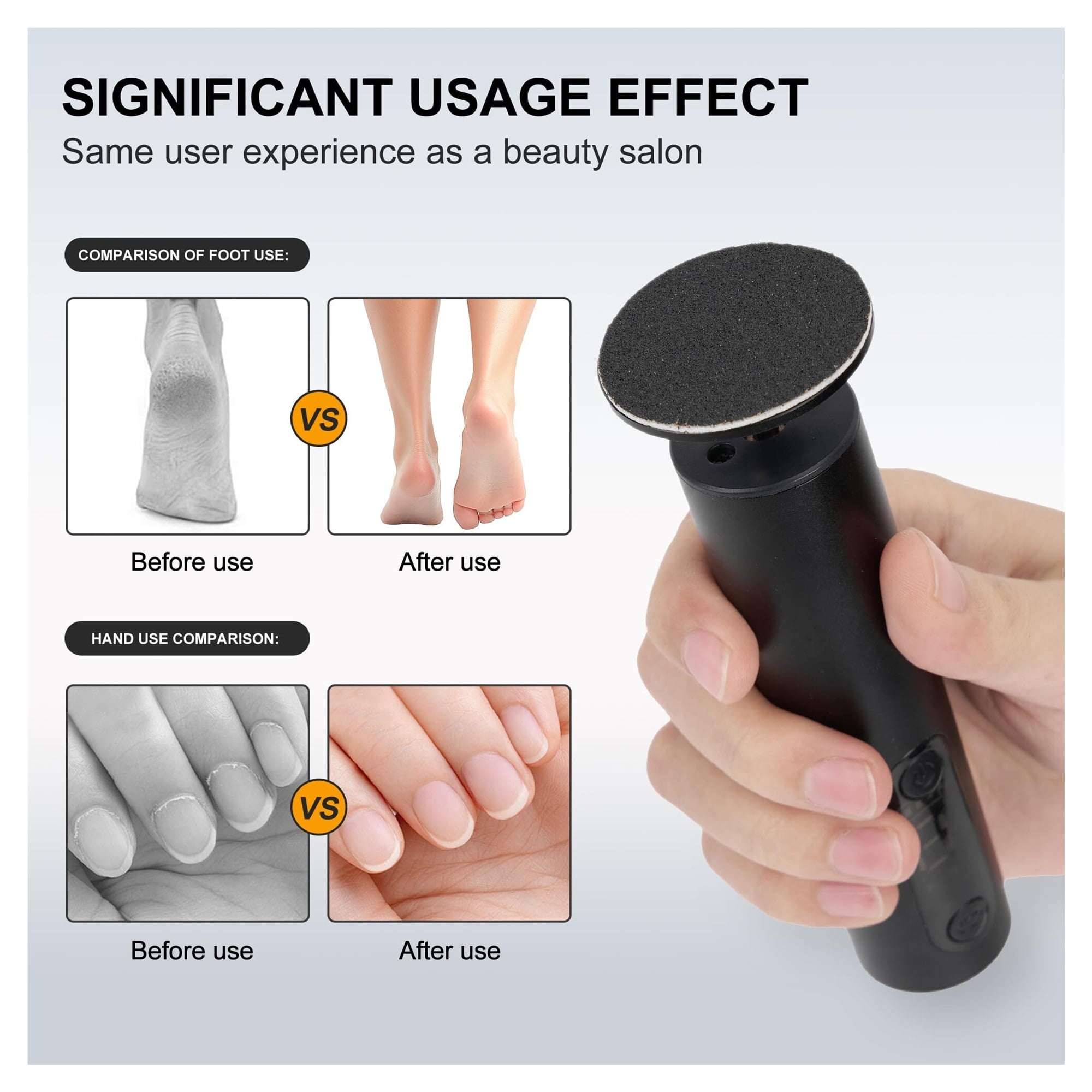 Electric Foot Callus Remover, Adjustable Speed Rechargeable Foot Sander Pedicure Tools for Feet Dead Skin with Sandpaper Disk and Nail Drill Bits,Equipped with Digital Display(Black)