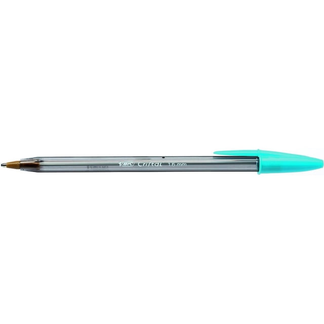 Bolígrafo BIC Cristal Punta Ancha 1.6mm Turquesa Paquete de 20